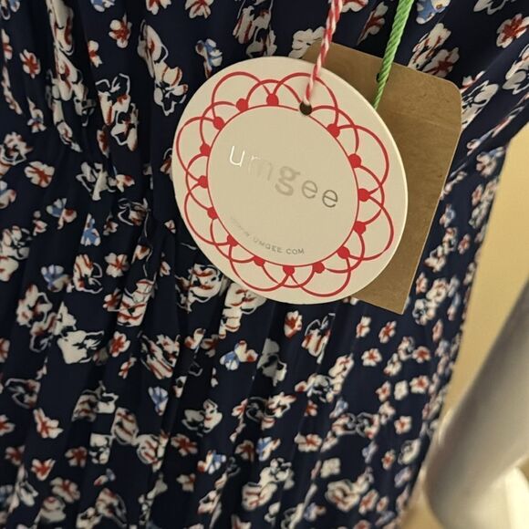 UMGEE floral red white and blue  Lennon mixed border  Maxi dress - Picture 9 of 13